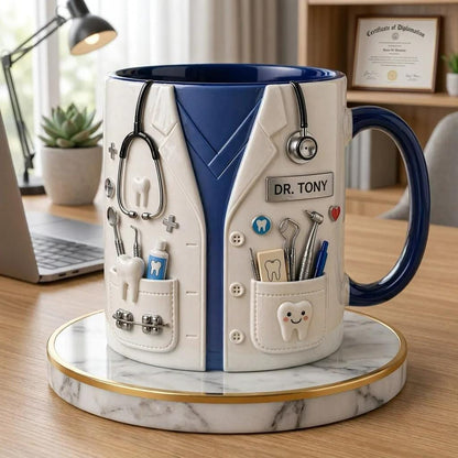 Personalized Dentist Mug with Name, Custom Orthodontist Mug, Braces Dental Gift, Dental Assistant Coffee Cup, Dentist Appreciation