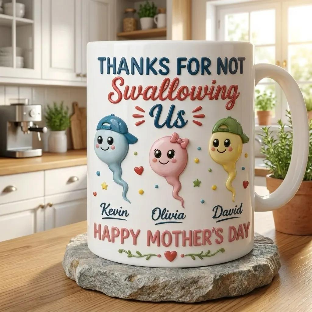 Funny Mom Mug, Personalized Kids Name Mug, Mothers Day Gift from Kids, Custom Family Coffee Cup