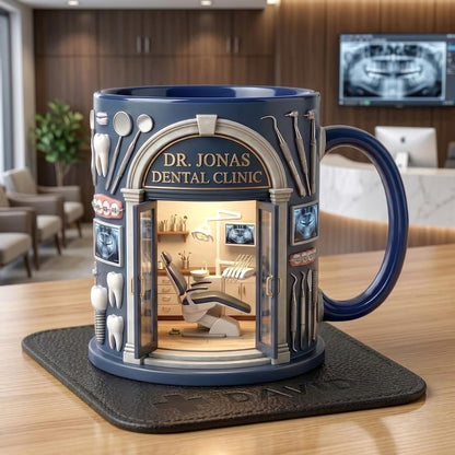 Custom Dental Mug, Personalized Dentist Coffee Cup, Dental Clinic Name Gift, Office Decor Mug