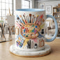 Artist Mug, Personalized Painter Mug, Custom Name Art Gift, Paint Brush Coffee Cup, Gift for Artist