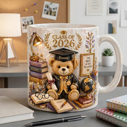 Personalized Graduation Mug, Class of 2026 Mug, Custom Name Grad Gift, Student Coffee Cup