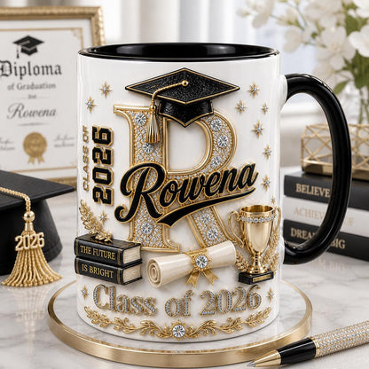 Personalized Graduation Mug 2026, Class of 2026 Gift for Him, Custom Name Initial Grad Coffee Cup