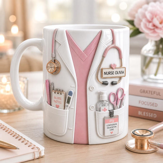 Personalized Nurse Mug, Custom RN Gift, Nurse Appreciation Gift, Healthcare Worker Coffee Cup