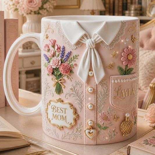 Personalized Mom Mug, Best Mom Gift, Custom Name Floral Coffee Cup, Mother Day Gift for Her