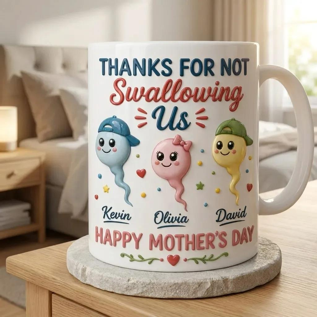 Funny Mom Mug, Personalized Kids Name Mug, Mothers Day Gift from Kids, Custom Family Coffee Cup