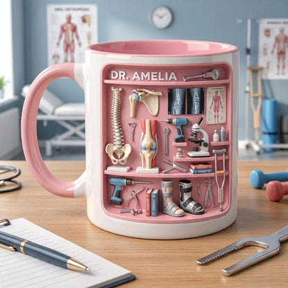 Personalized Doctor Mug, Custom Name Orthopedic Coffee Cup, Medical Gift, Clinic Desk Mug