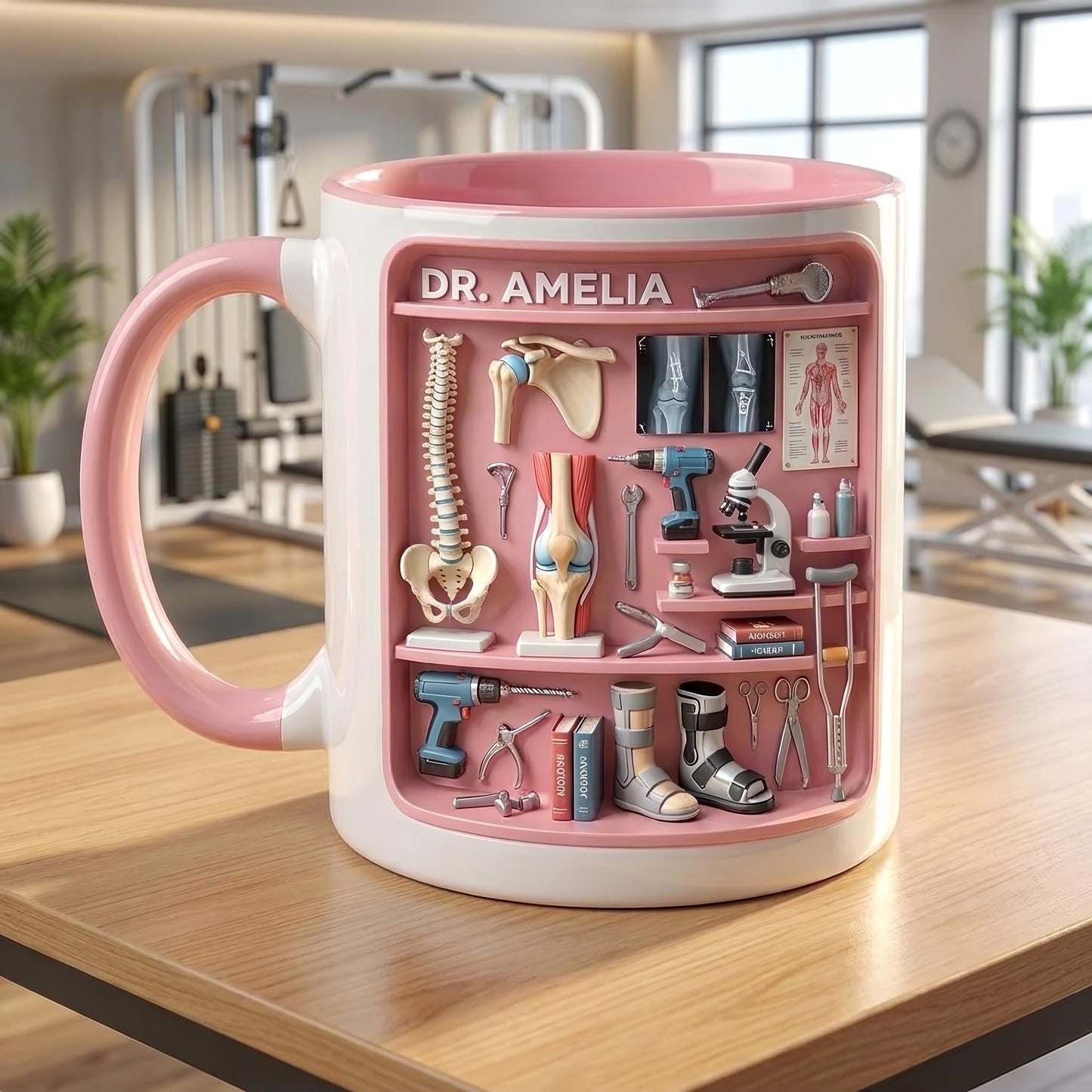 Personalized Doctor Mug, Custom Name Orthopedic Coffee Cup, Medical Gift, Clinic Desk Mug