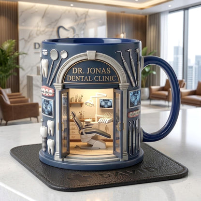 Custom Dental Mug, Personalized Dentist Coffee Cup, Dental Clinic Name Gift, Office Decor Mug