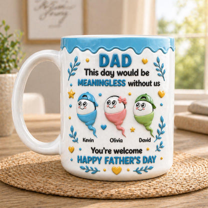 Funny Dad Mug, Personalized Kids Name Mug, Fathers Day Gift from Kids, Custom Family Coffee Cup