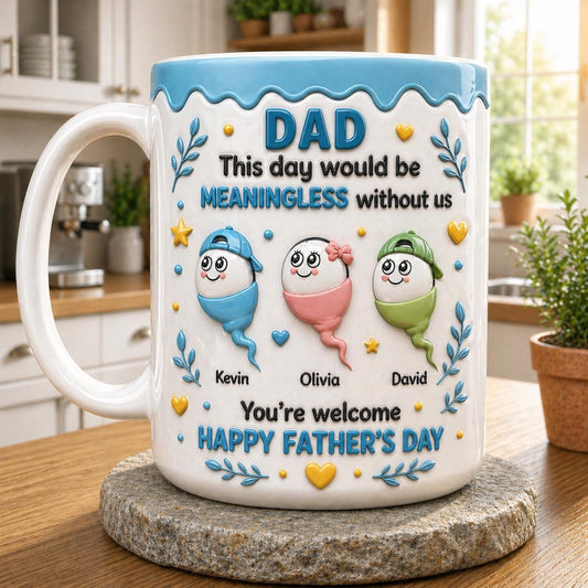 Funny Dad Mug, Personalized Kids Name Mug, Fathers Day Gift from Kids, Custom Family Coffee Cup