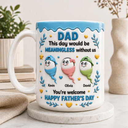 Funny Dad Mug, Personalized Kids Name Mug, Fathers Day Gift from Kids, Custom Family Coffee Cup