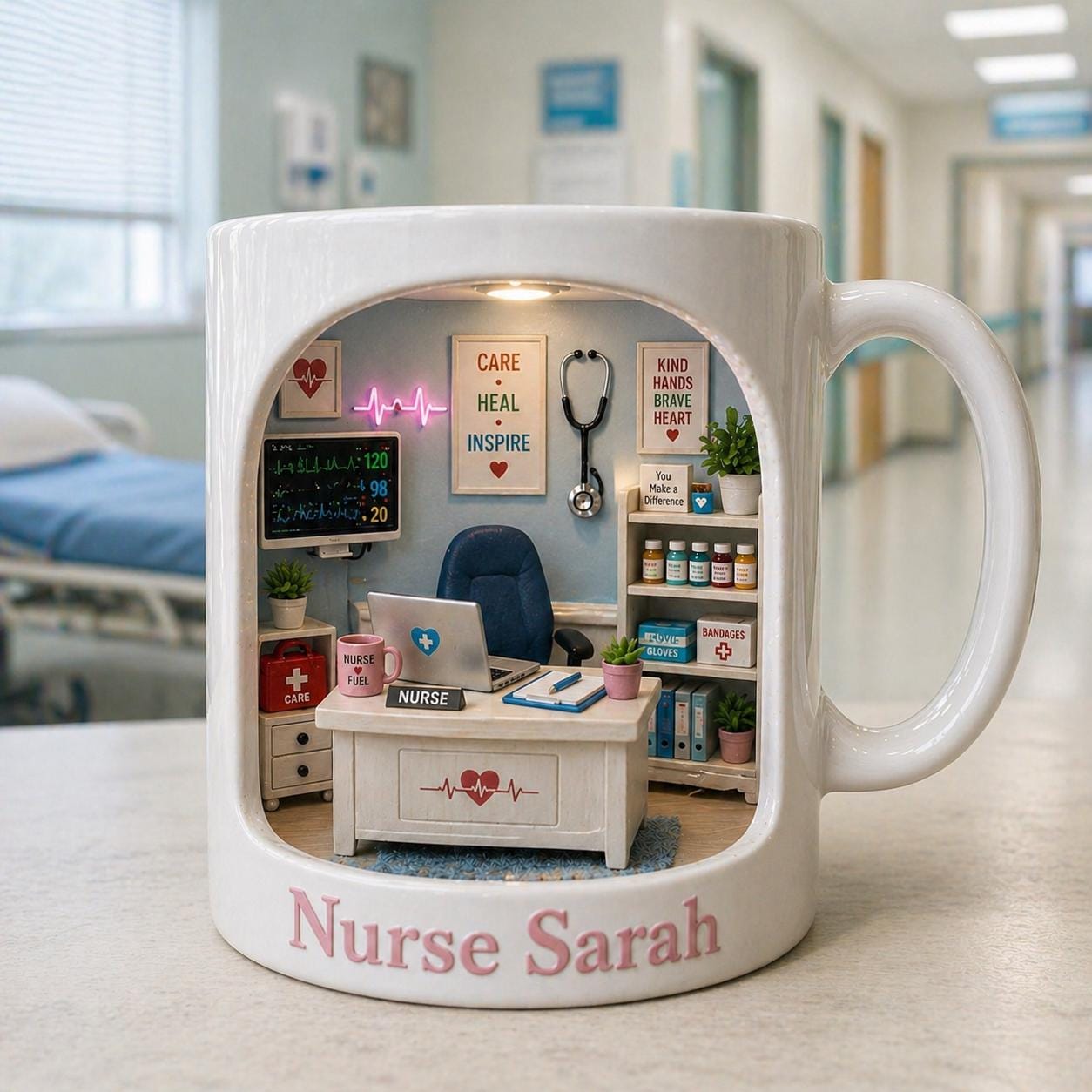Personalized Nurse Mug, Custom Name Nursing Coffee Cup, Nurse Appreciation Gift, Medical Office Mug