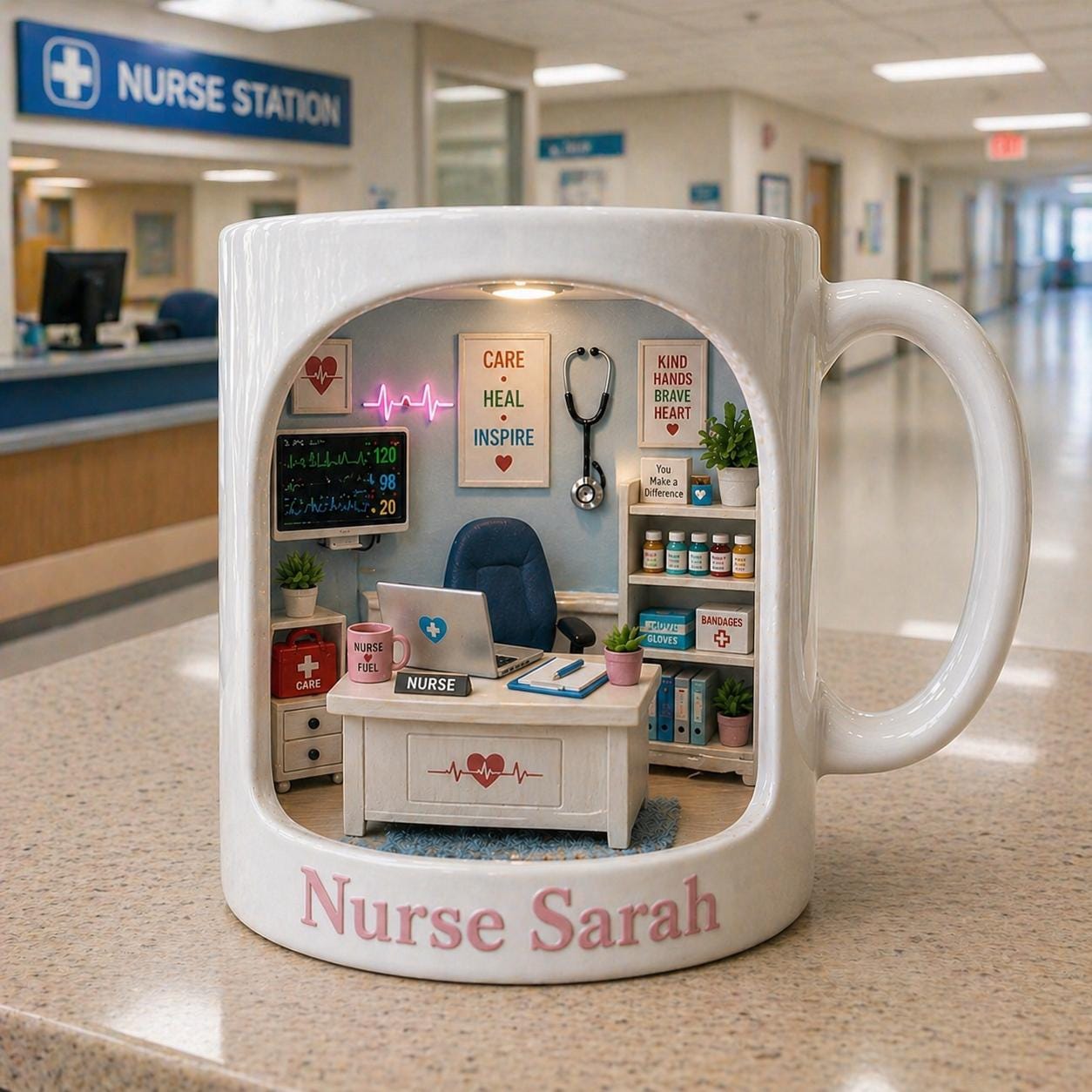Personalized Nurse Mug, Custom Name Nursing Coffee Cup, Nurse Appreciation Gift, Medical Office Mug