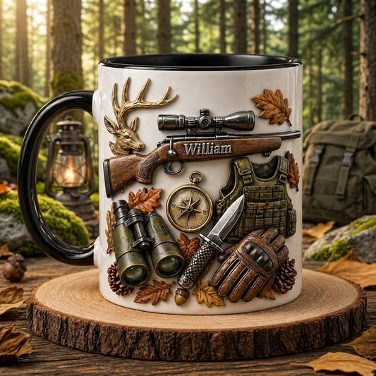 Hunting Mug, Gift for Hunter, Outdoor Coffee Mug, Deer Hunting Cup, Rustic Cabin Mug for Him