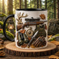 Hunting Mug, Gift for Hunter, Outdoor Coffee Mug, Deer Hunting Cup, Rustic Cabin Mug for Him