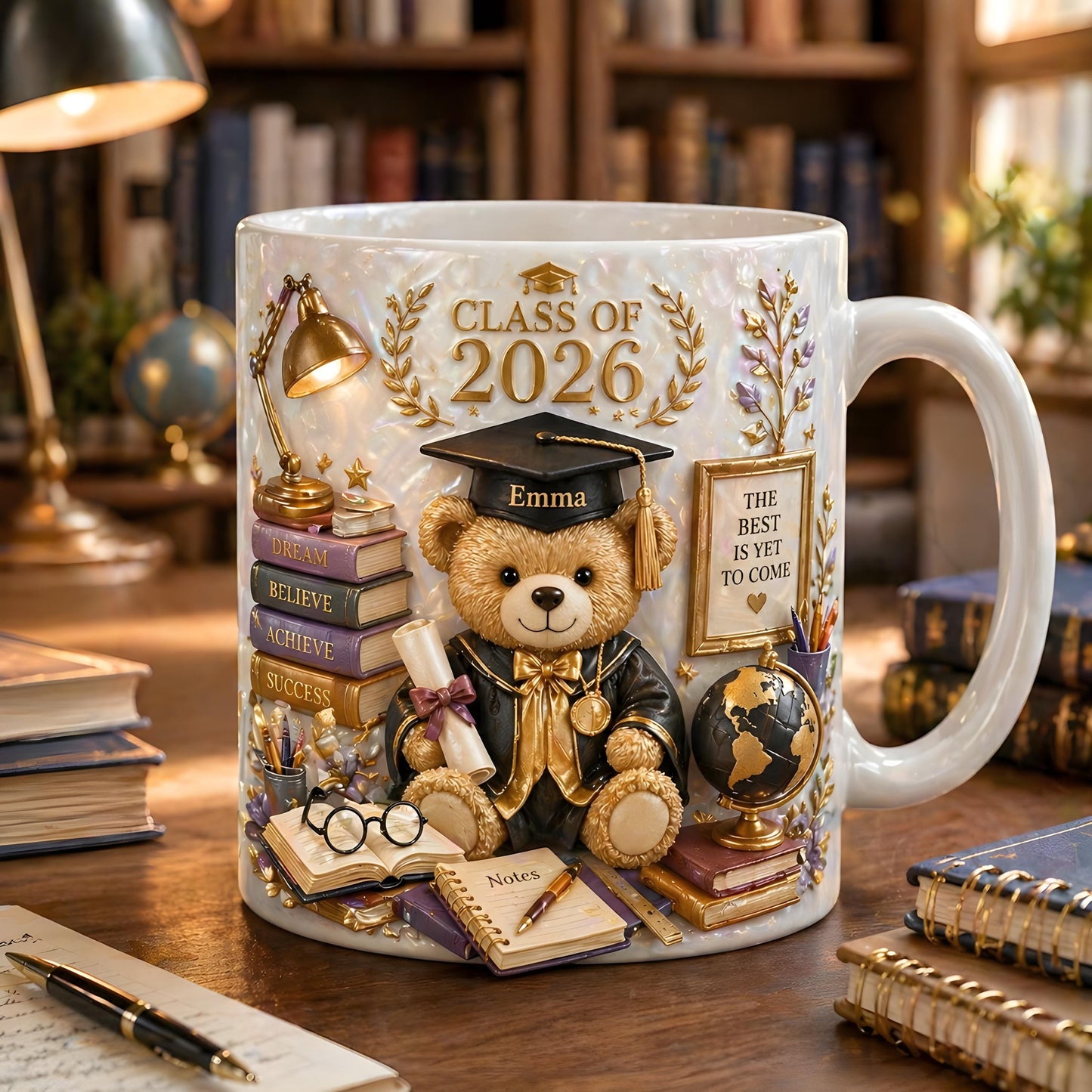Personalized Graduation Mug, Class of 2026 Mug, Custom Name Grad Gift, Student Coffee Cup
