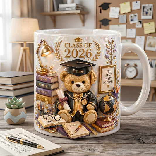 Personalized Graduation Mug, Class of 2026 Mug, Custom Name Grad Gift, Student Coffee Cup