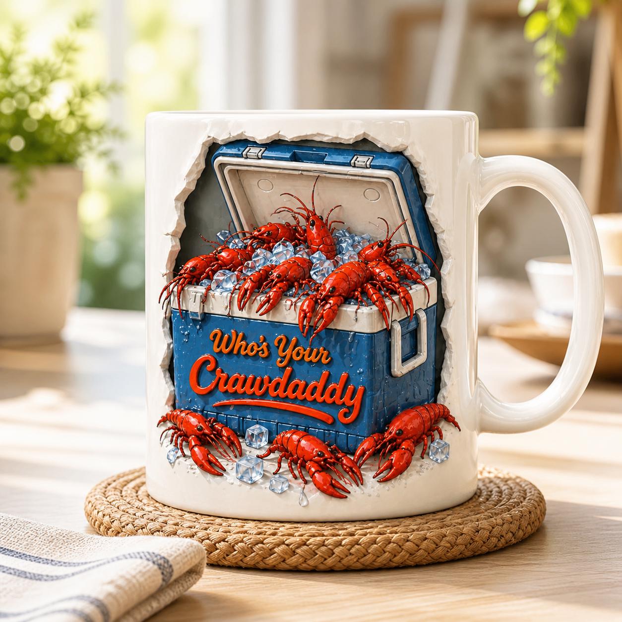 Funny Crawfish Mug, Crawdaddy Quote Coffee Cup, Crawfish Boil Gift for Dad