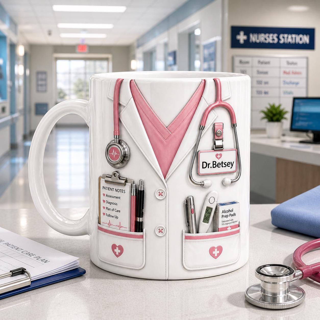 Personalized Nurse Mug, RN Coffee Cup, Medical Staff Gift, Custom Name Nurse Gift