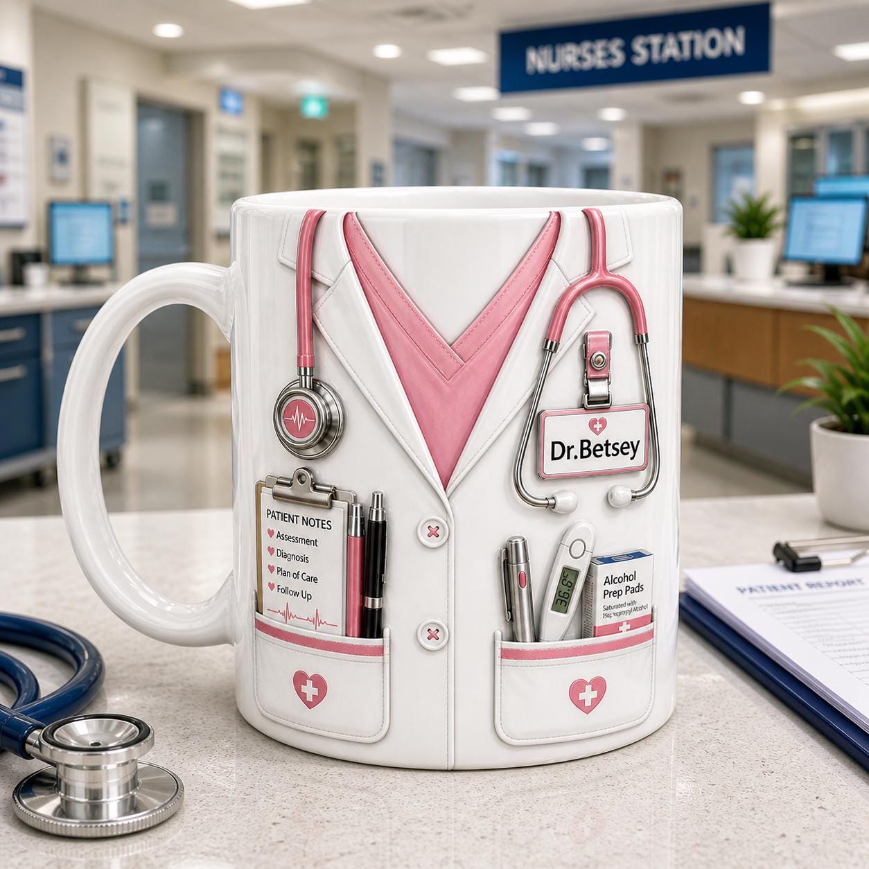 Personalized Nurse Mug, RN Coffee Cup, Medical Staff Gift, Custom Name Nurse Gift