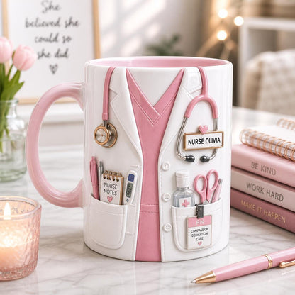 Personalized Nurse Mug, Custom RN Gift, Nurse Appreciation Gift, Healthcare Worker Coffee Cup